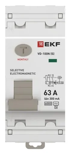 УЗО ВД-100N S 63/2 300мА, тип AC, 6кА PROXIMA EKF