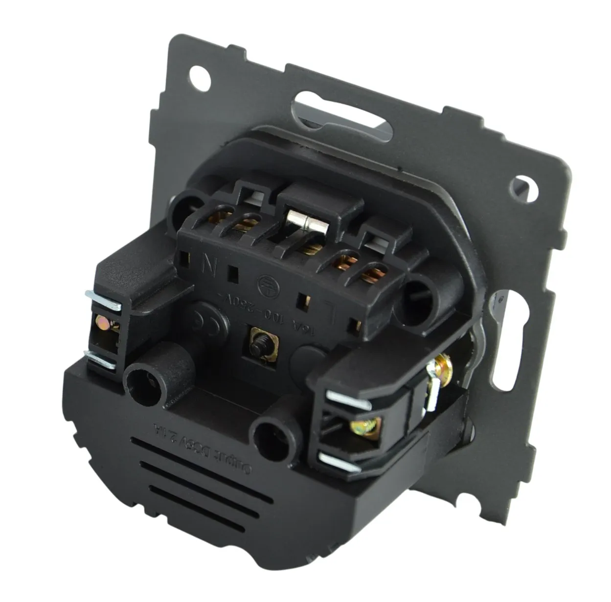 Розетка 1-я с/з с шторками с USB и TYPE C (5В, 2.1А) чёрная A-026B "Aura" AWSproducts