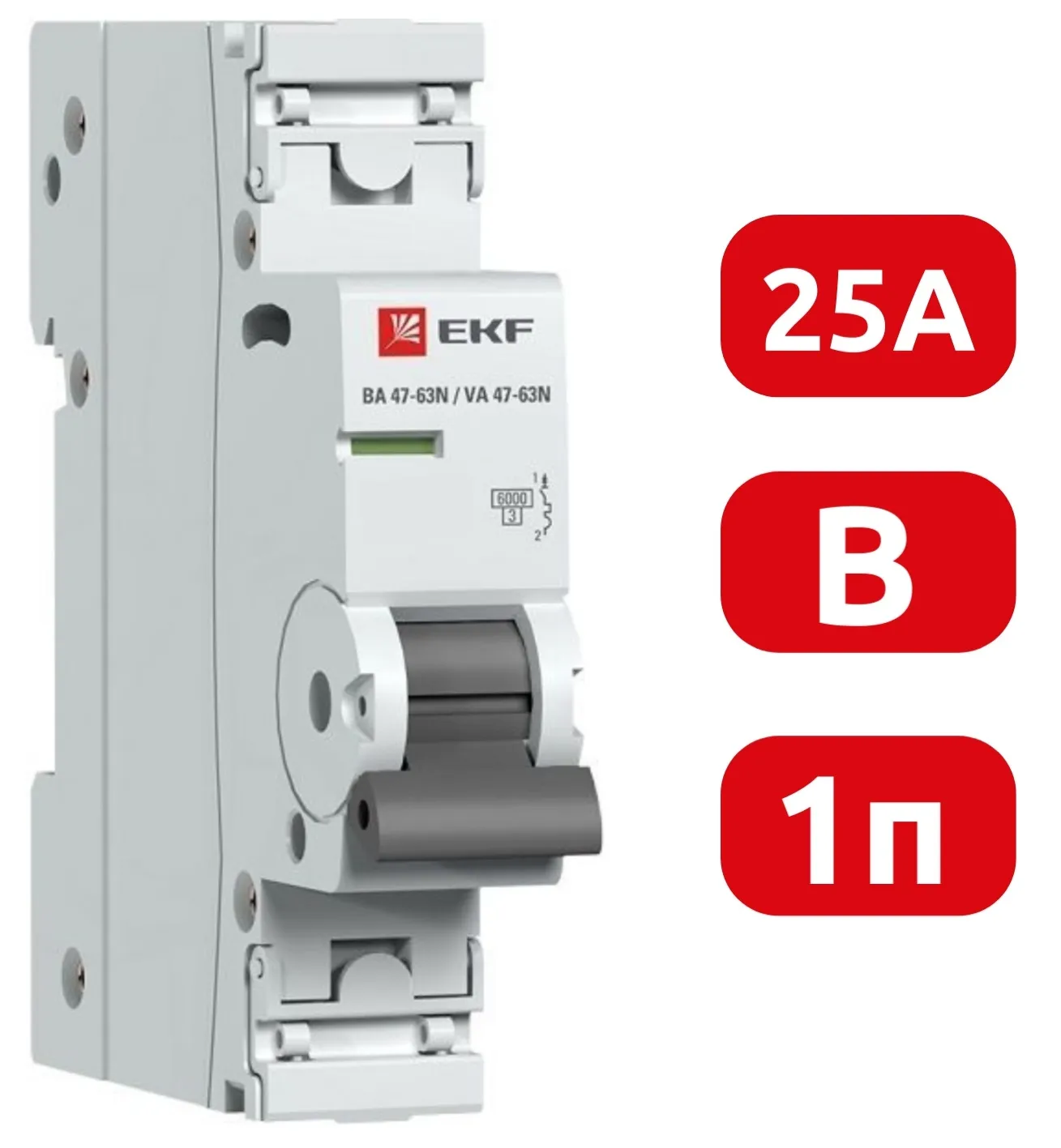 Автоматический выключатель ВА 47-63N B25/1 6кА Proxima EKF