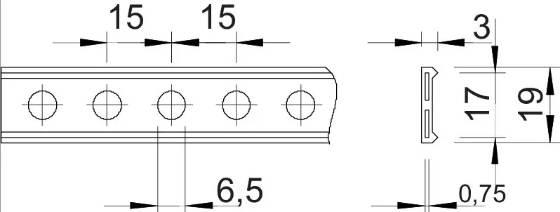 Монтажная лента перфорированная 19x3мм 5055 L PE II 19 (ПВХ) OBO 10м