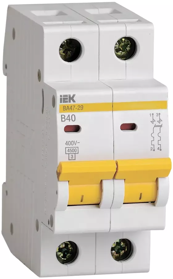 Автоматический выключатель ВА47-29 B40/2 4,5кА IEK