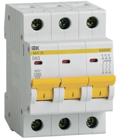 Автоматический выключатель ВА47-29 D63/3 4,5кА IEK