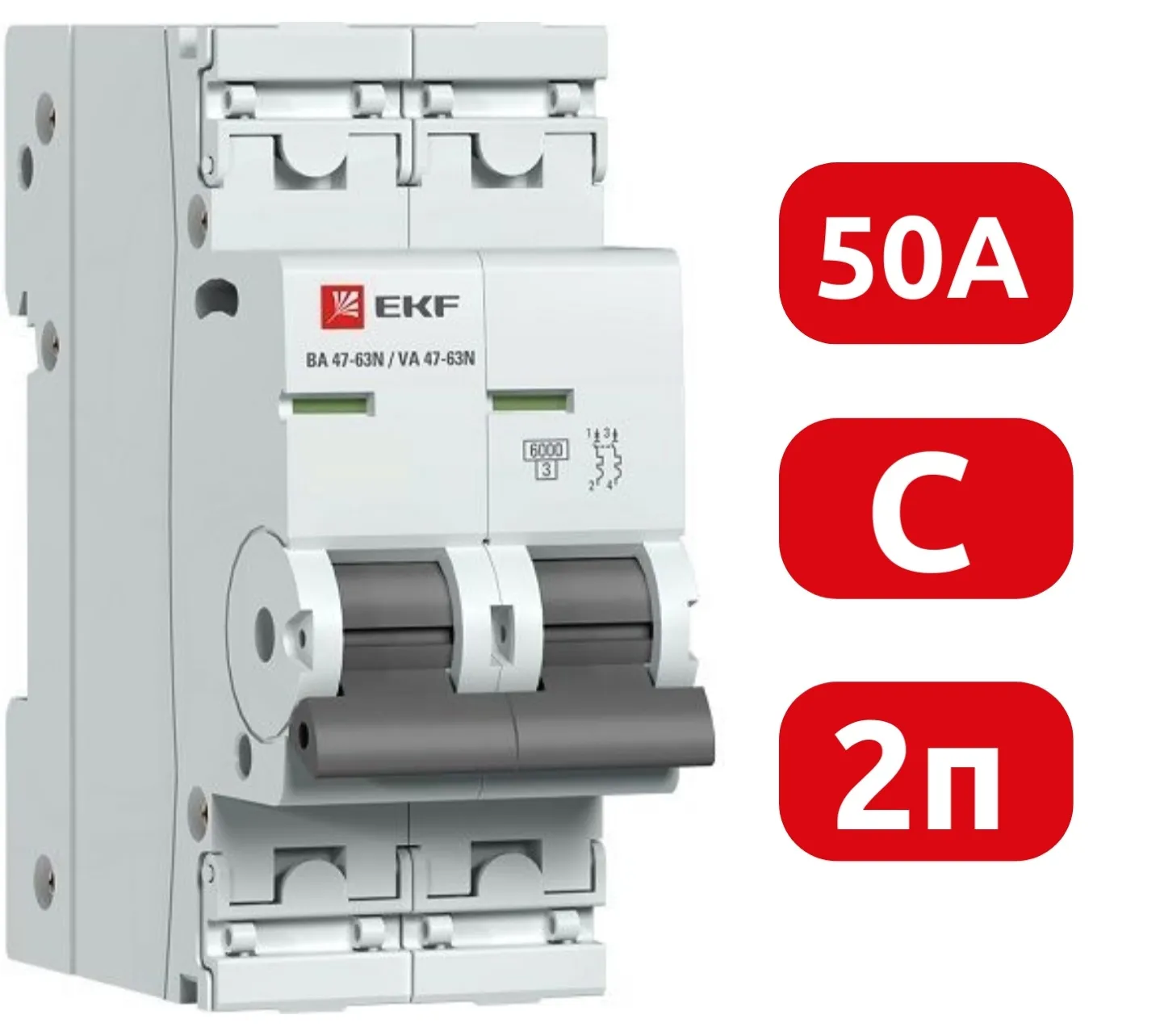 Автоматический выключатель ВА 47-63N C50/2 6кА Proxima EKF