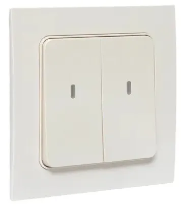 Умный беспроводной выключатель Стокгольм 2-кл белый Zigbee EKF Сonnect