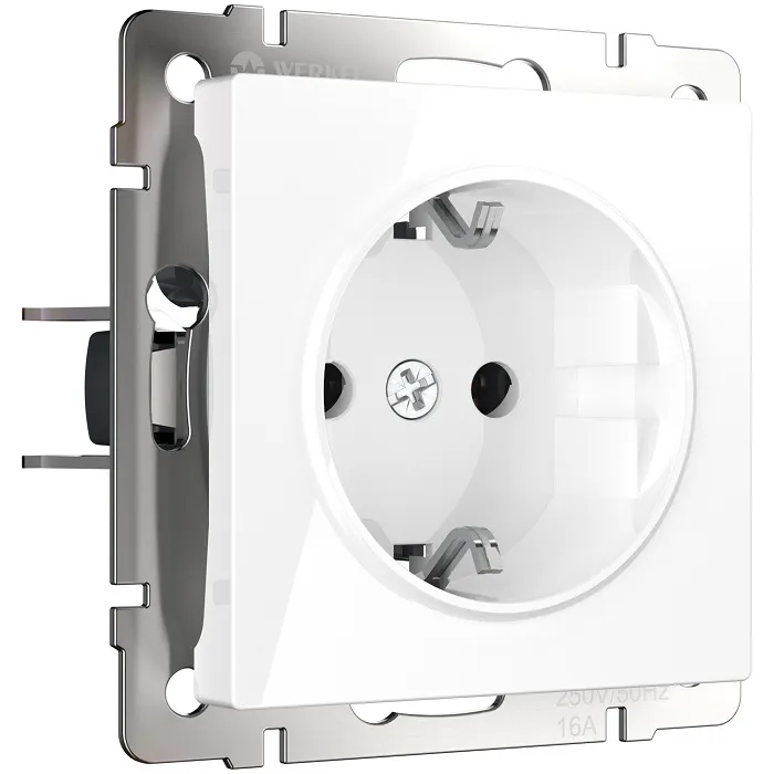 Розетка 1-я с/з Белый WERKEL