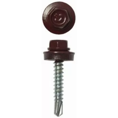Саморез кровельный 4,8*35 шок-коричн. со сверлом (200 шт.) (ПСК)