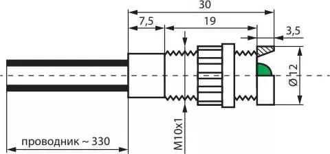 Световой индикатор LS LED 5 G ф10 мм. 230AC зел. ETI