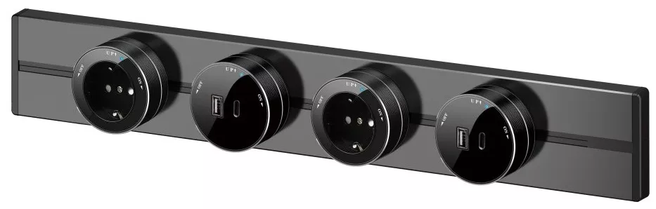 Розетка MultiTrack USB (2-я тип С+А, 3А) Антрацит SE
