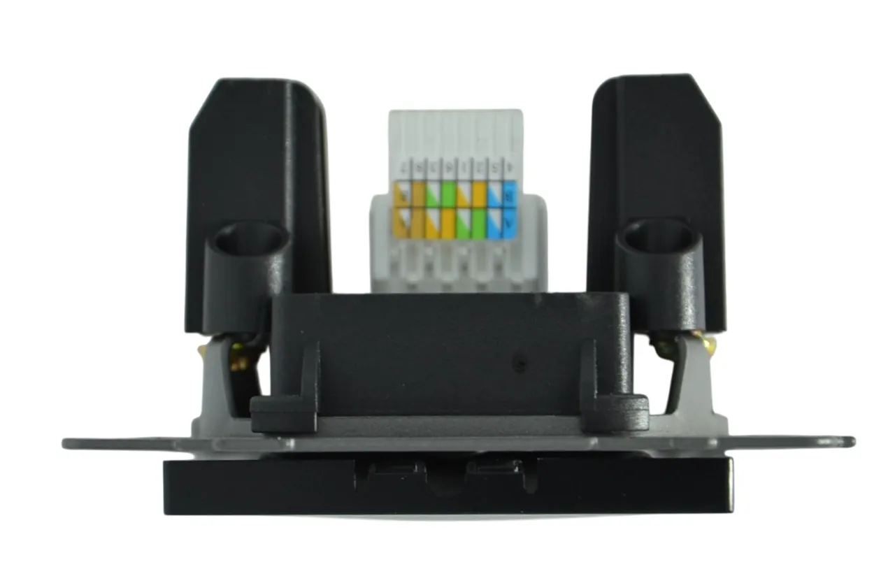 Розетка RJ45 (cat 5e) 1-я чёрная A-031B AWSPRODUCTS