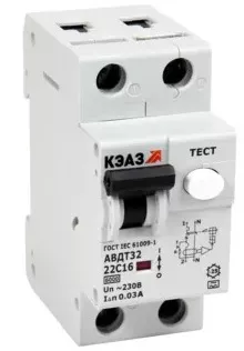 АВДТ32-22C16-A-УХЛ4 С16/2 30мА, тип A, 6кА КЭАЗ