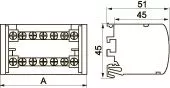 Шина L+PEN в корпусе типа ШНК, 2х7, 100А, 400В, IEK