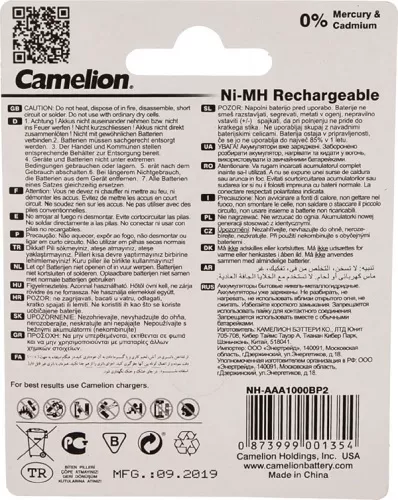 Аккумулятор Camelion  R3 1000mAh Ni-Mh BL-2