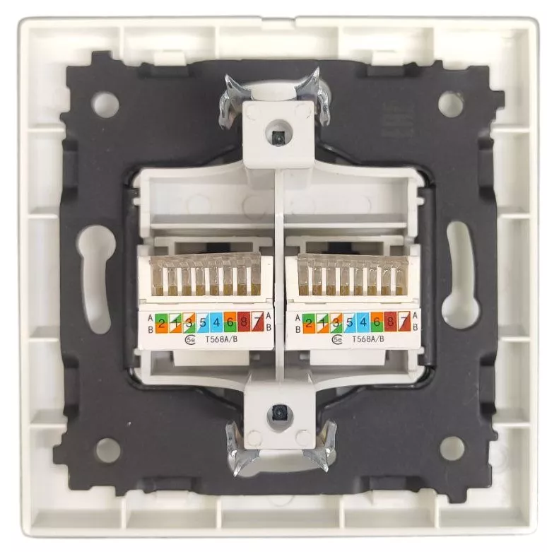 Розетка RJ45 (cat 5e) 2-я белая SD-P1016W AWSPRODUCTS