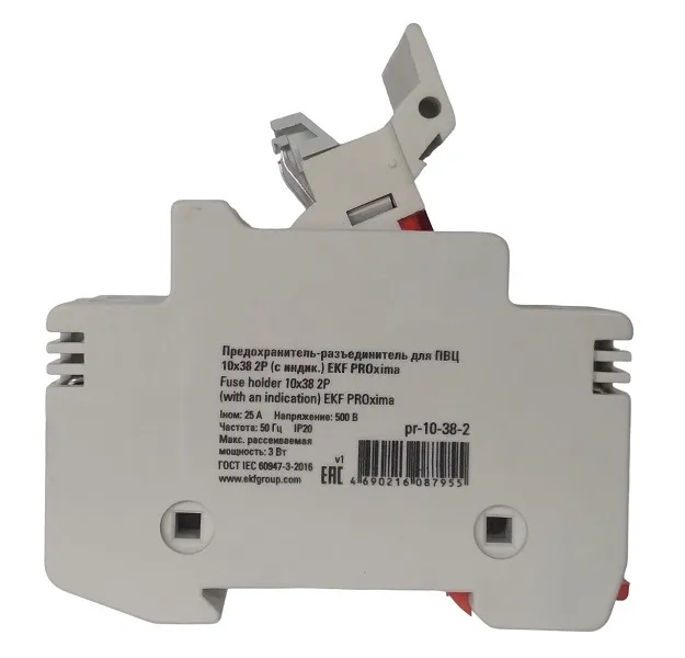 Предохранитель-разъединитель для ПВЦ 10x38 2P (с индик.) EKF