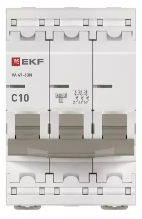 Автоматический выключатель ВА 47-63N C10/3 6кА Proxima EKF (без НДС)
