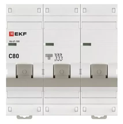 Автоматический выключатель ВА 47-100 C 80/3 10кА Proxima EKF (без НДС)