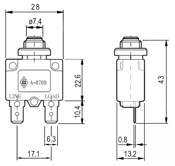 Автоматический выключатель A-0709R 5a (ЭК ЗИП)