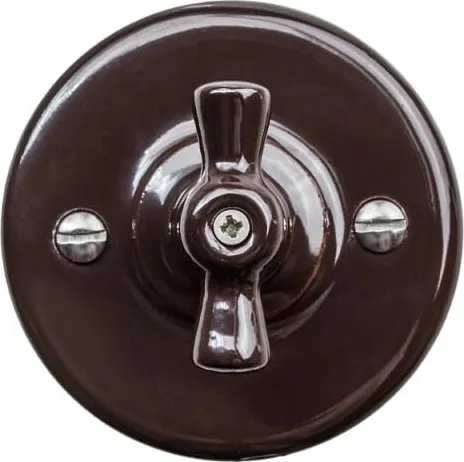 Выключатель 2-кл. Коричневый (керамика) Bironi