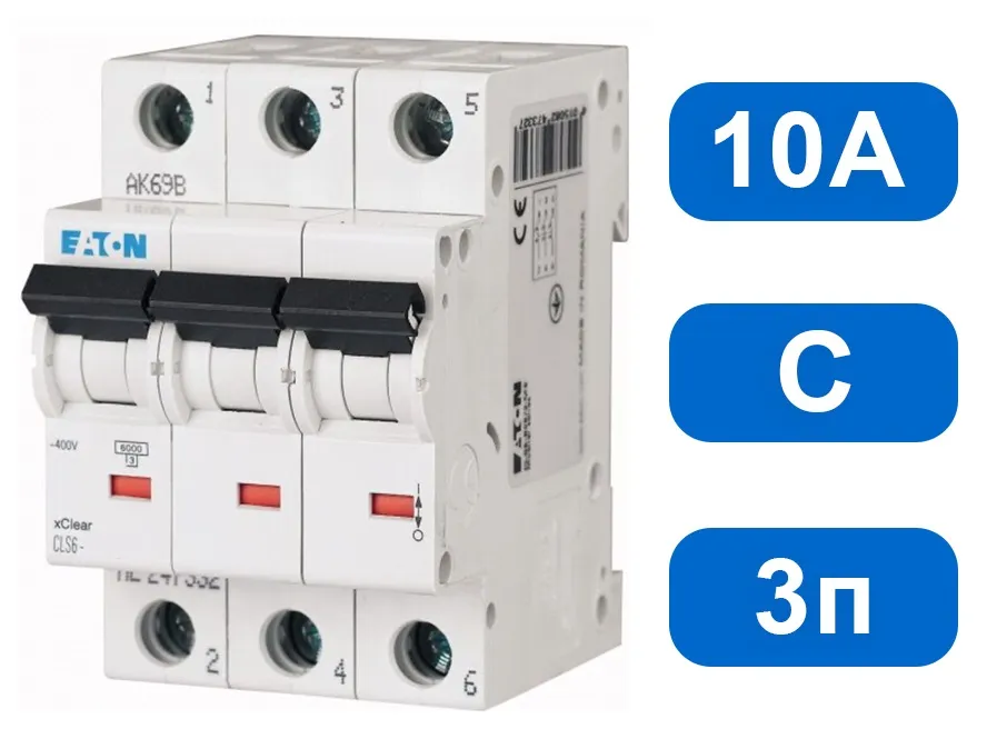 Автомат CLS6-C10/3 (C) 10А 3-pol