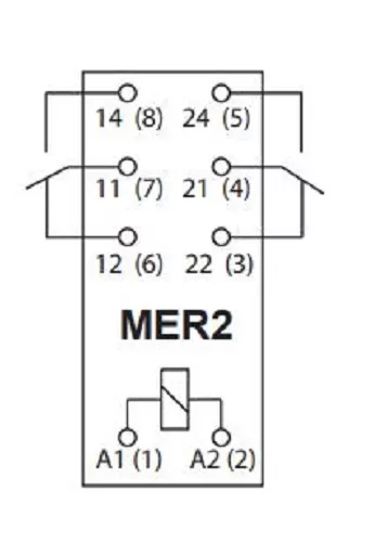 Реле миниатюрное MER2-230AC 2пер ETI