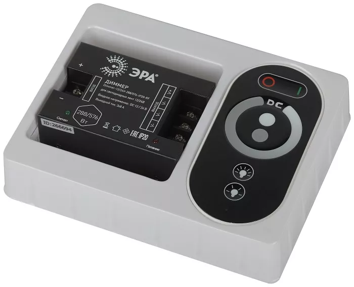 Диммер для светодиодной ленты Dimmer-12/24V-288/576-IP20-RF с радио пультом ЭРА