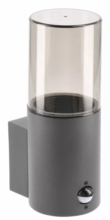 Светильник фасадный MEDIO-AU PIR, E27, MAX.15W, IP54, AC220-240V, 50-60Hz, графит GTV
