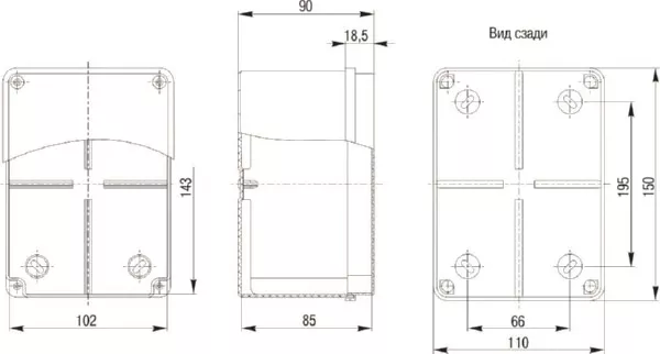 Коробка распред. о/п 150х110х85 IP44 СЕРАЯ гладкие стенки КМ41261 IEK (30)