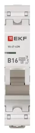Автоматический выключатель ВА 47-63N B16/1 6кА Proxima EKF (без НДС)