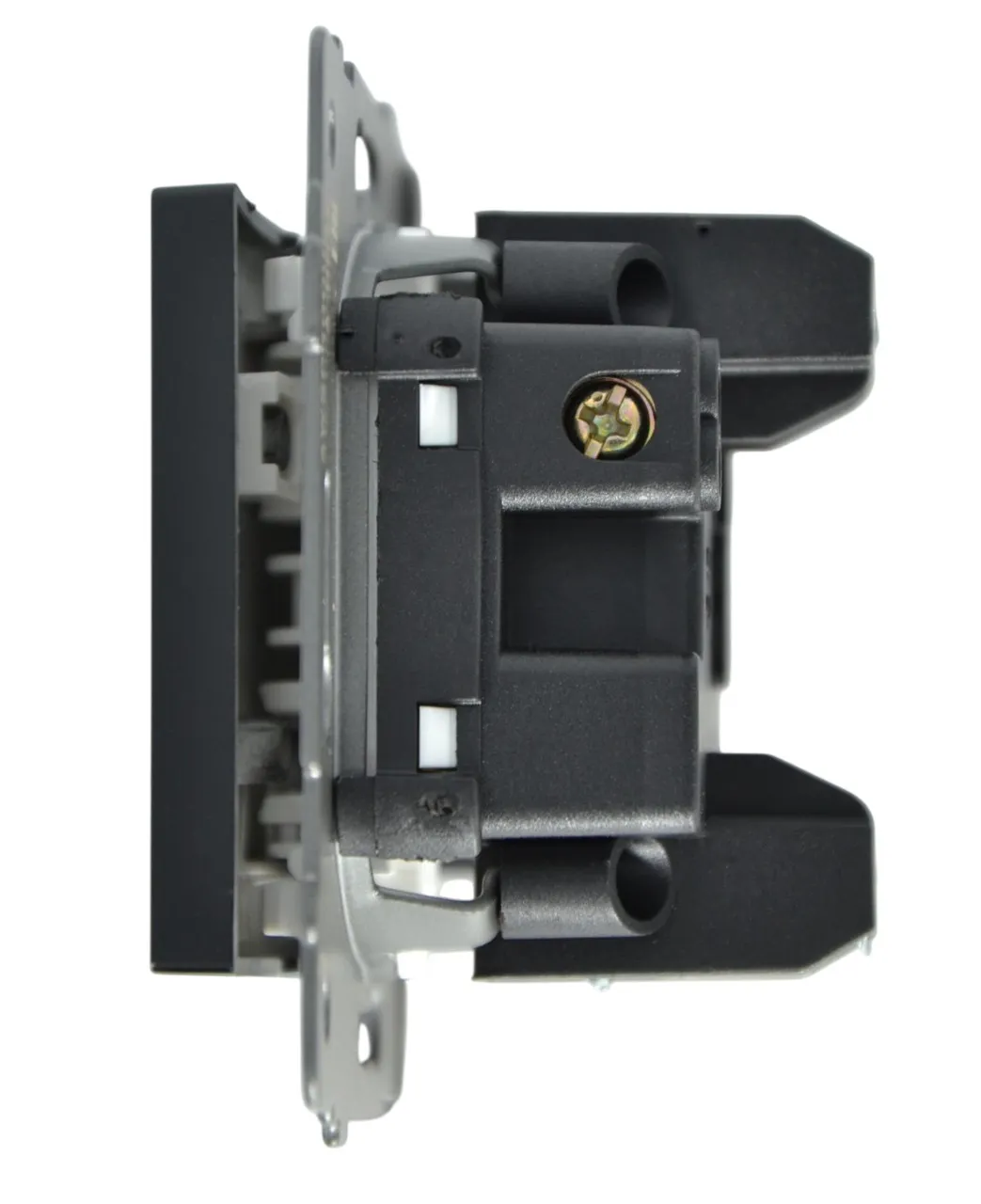 Выключатель проходной 1-кл. с подсветкой чёрный A-004B "Aura" AWSproducts