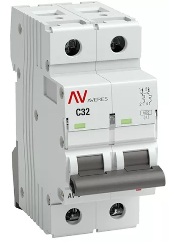 Автоматический выключатель AV-6 C32/2 6кА  AVERES EKF