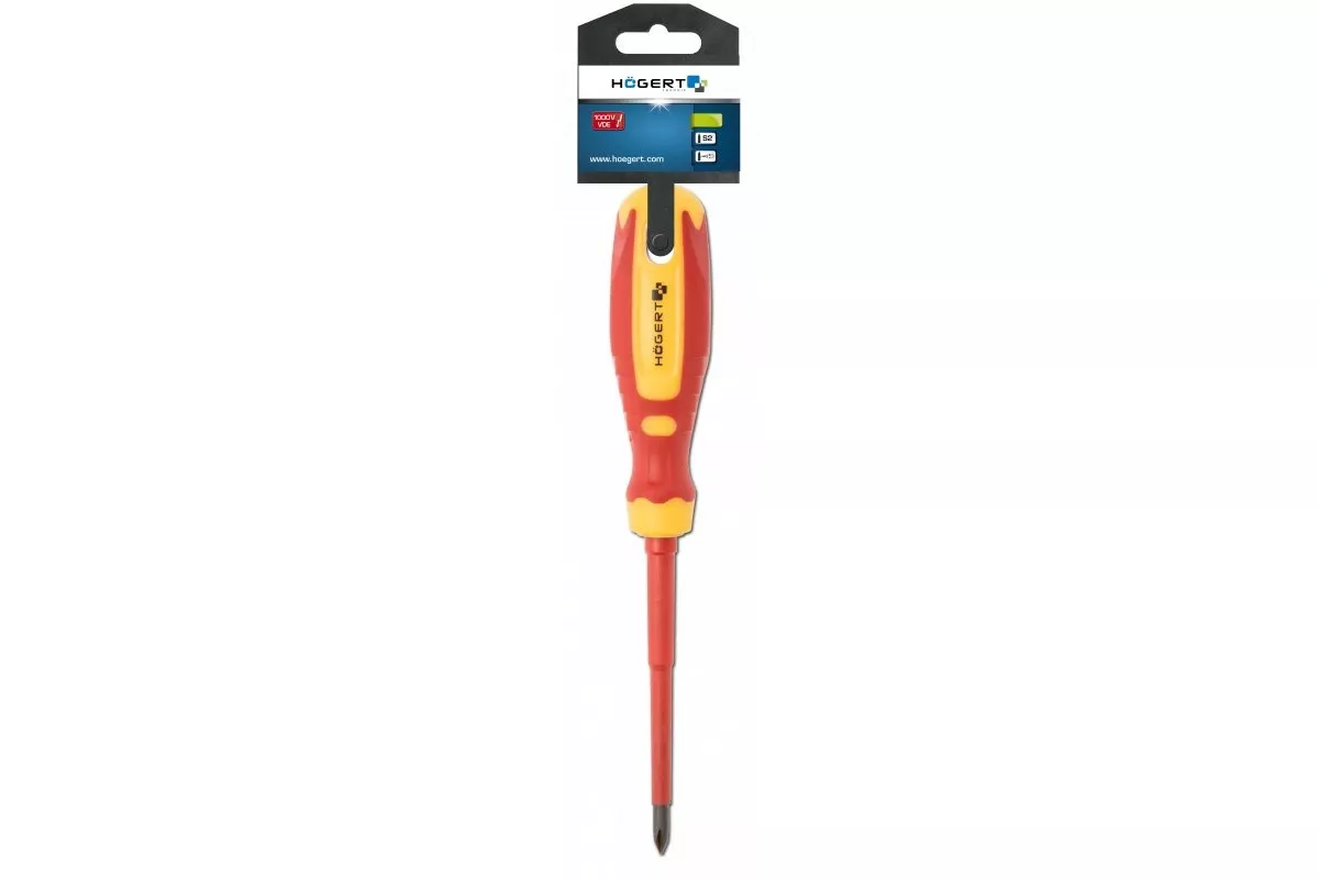 Отвертка диэлектрическая PH2 100 мм, SLIM, S2 HOEGERT
