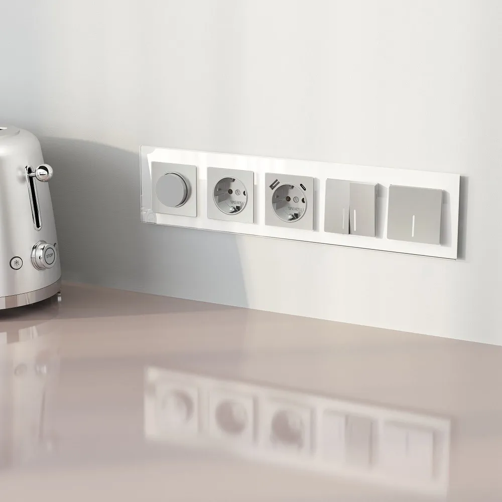 Рамка 5-я Белый матовый (стекло) Favorit WERKEL