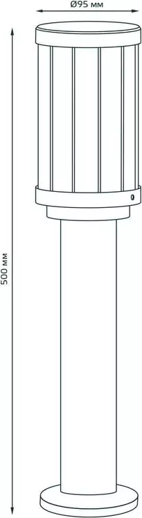 Светильник Gauss Vega столб 10.5*50cm, 1xE27, Max.60W, IP54