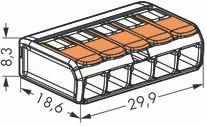 Клеммник 221-415 5*(0,2-4mm) 32A 450V (уп-10шт)