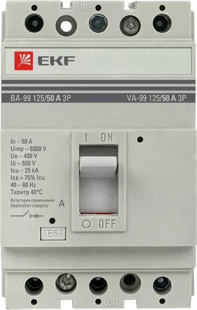 Автоматический выключатель ВА-99 125/50А 25кА 3p. Proxima EKF