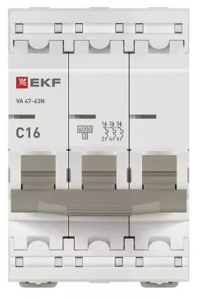 Автоматический выключатель ВА 47-63N C16/3 6кА Proxima EKF (без НДС)