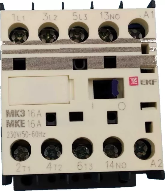 Контактор МКЭ 16А (кат.220В АС, 16А, 7,5кВт, 1но.) EKF