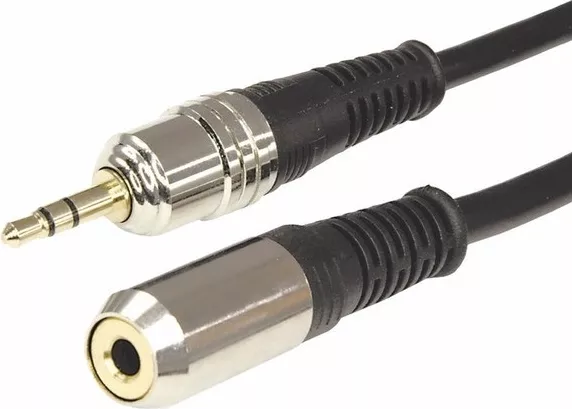 Шнур 3.5 Stereo Plug - 3.5 Stereo Jack  3М  (GOLD) - металл  REXANT