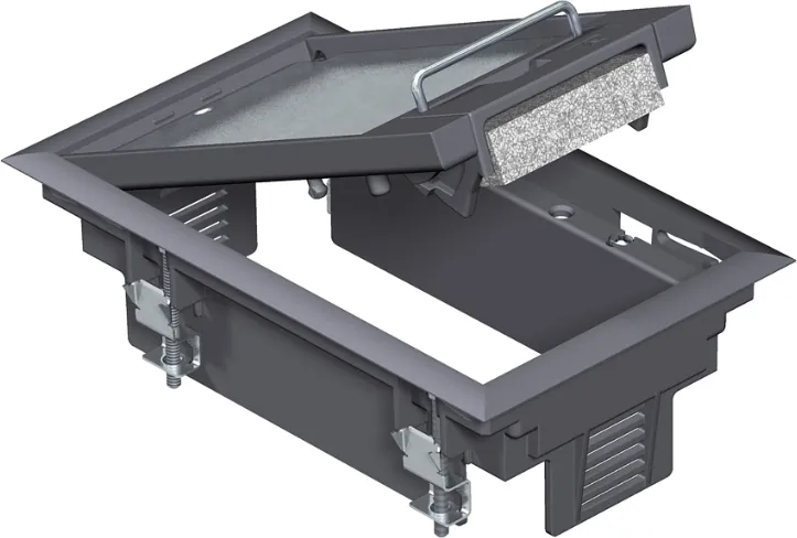 Лючок напольный 3xModul45, серый GES2 U 7011 OBO