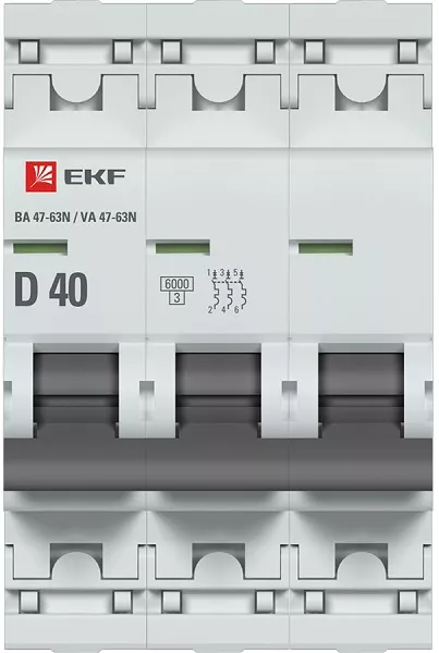 Автоматический выключатель ВА 47-63N D40/3 6кА Proxima EKF
