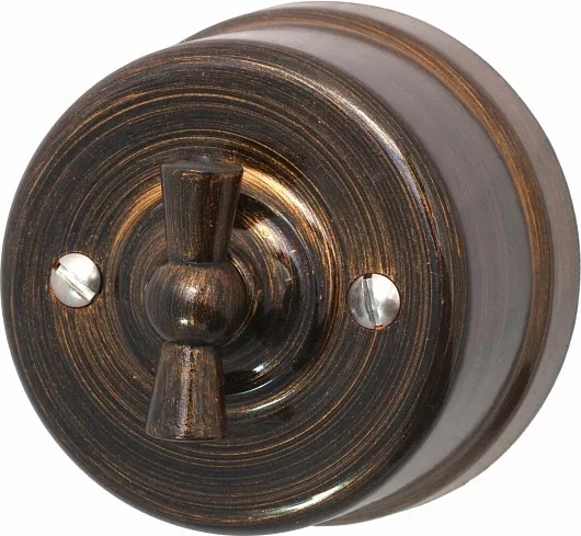 Выключатель 2-кл. Бронза (пластик) Bironi