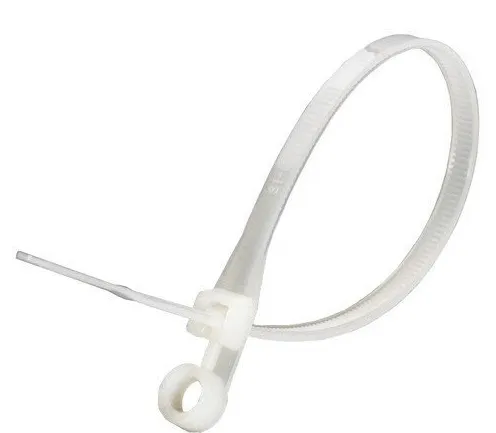 Хомут 3,6*200 белый нейлон с монтажным отверст (100 шт.) (СиайГрупп), уп