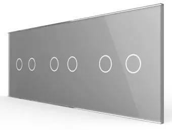 Панель для 3-х сенсорных выключателей 6 клавиш (2+2+2), цвет серый