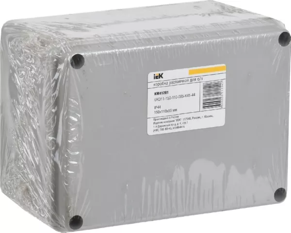 Коробка распред. о/п 150х110х85 IP44 СЕРАЯ гладкие стенки КМ41261 IEK (30)