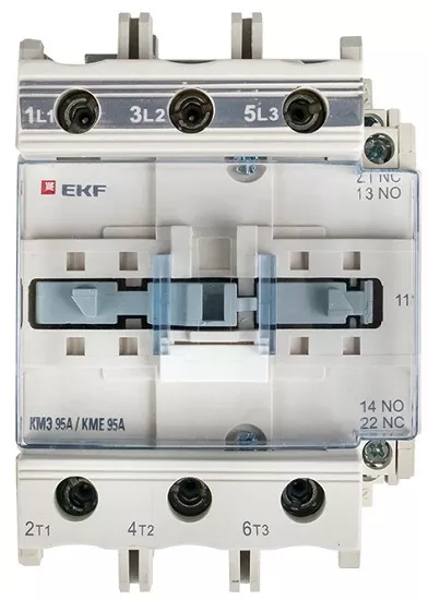 Контактор КМЭ 95А (кат.220В АС, 95А, 45кВт, 1но. 1нз) EKF