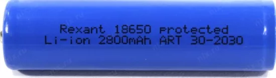 Аккумулятор 18650 2800mAh с защитой REXANT