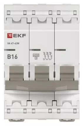 Автоматический выключатель ВА 47-63N B16/3 6кА Proxima EKF (без НДС)