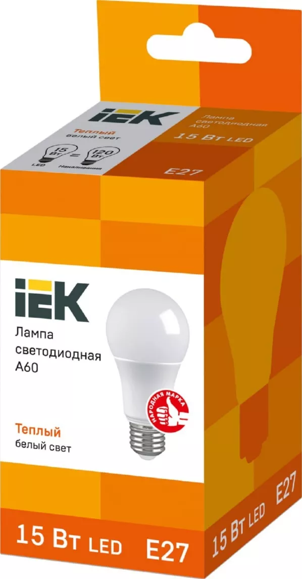 Распродажа_Лампа LED-A60 eco 15Вт 230В 3000К E27 1350Lm IEK