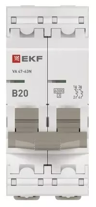 Автоматический выключатель ВА 47-63N B20/2 6кА Proxima EKF (без НДС)