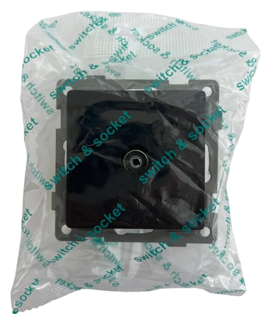 Розетка TV 1-я чёрная U2B-013 SoftTouch AWSPRODUCTS